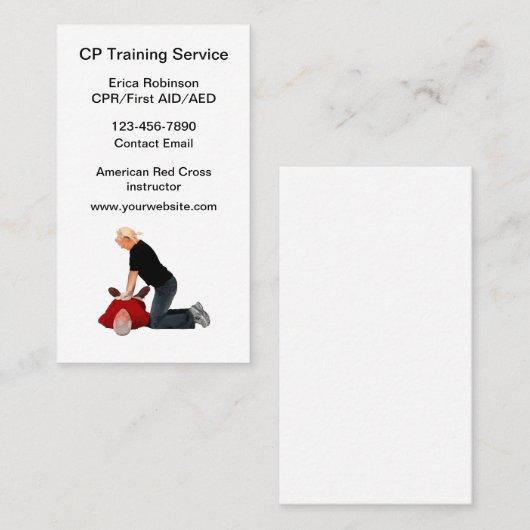 CPR Training Class Instructeur Visitekaartje (Voorkant / Achterkant)