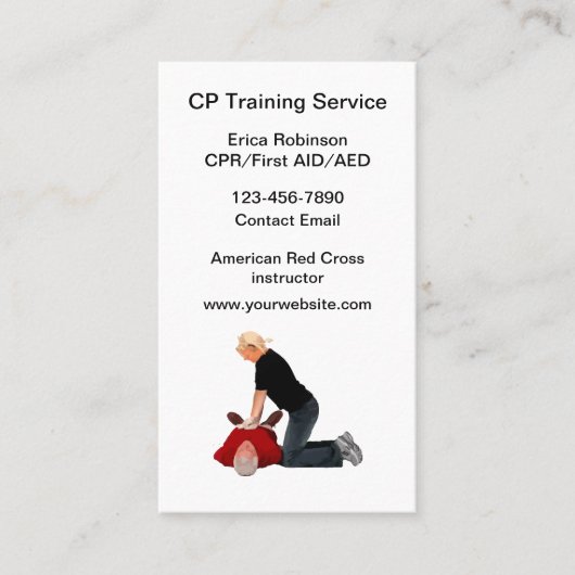 CPR-trainingsklasse instructeur Visitekaartje (Voorkant)