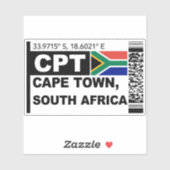 CPT Cape Town instapkaart - Zuid-Afrika reizen Sticker (Vel)