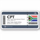 CPT Kaapstad instapkaart - Zuid-Afrika Sticker (Voorkant)