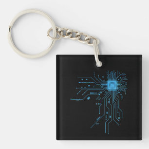 CPU-chip circuit PCB-ontwerp Tech-liefhebbers Comp Sleutelhanger