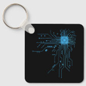 CPU-chip circuit PCB-ontwerp Tech-liefhebbers Comp Sleutelhanger (Voorkant)
