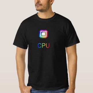CPU CHIP KLEUR VOL Gedrukt ontwerp Zwart T-shirt