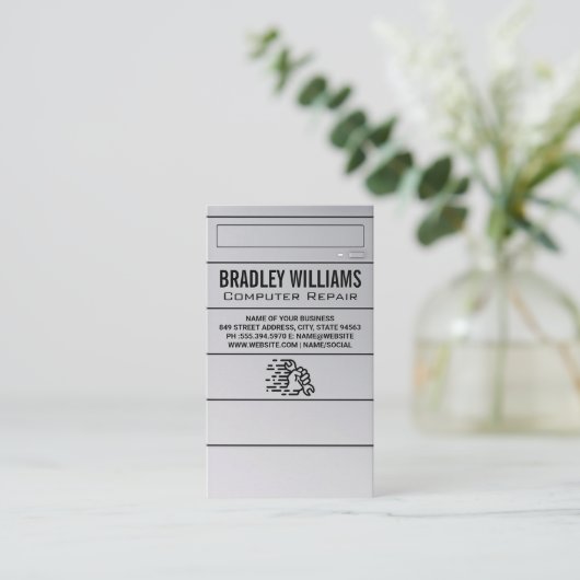 CPU-elektronica | Moersleutel in Hand Visitekaartj Visitekaartje (Staand voorkant)