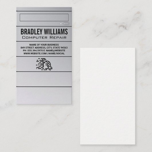 CPU-elektronica | Moersleutel in Hand Visitekaartj Visitekaartje (Voorkant / Achterkant)
