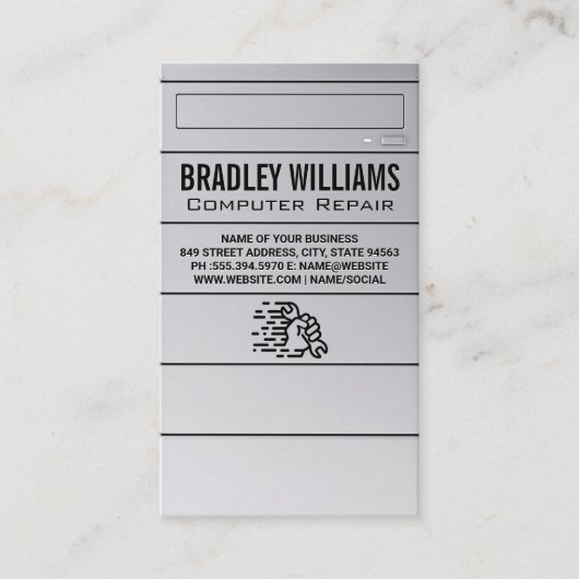 CPU-elektronica | Moersleutel in Hand Visitekaartj Visitekaartje (Voorkant)