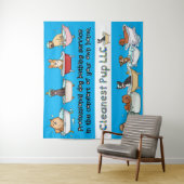 CPup blauw tapijt Wandkleed (In situ)