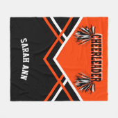 Cpure Oranje 📣 Cheerleader Outfit Style Fleece Deken (Voorkant (Horizontaal))