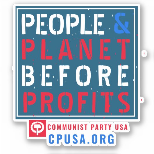 CPUSA BLAUWE KRAAG STICKER (Voorkant)