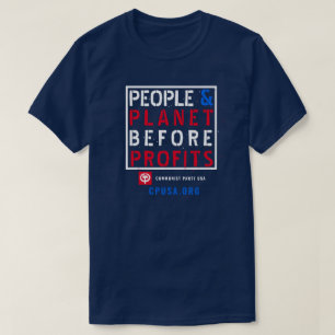 CPUSA BLAUWE KRAAG T-SHIRT