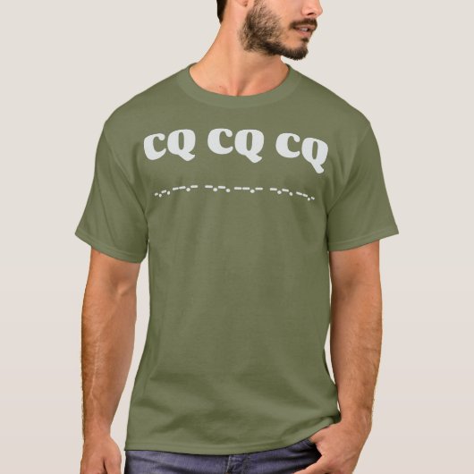 CQ CQ Morse Code ThleHam Amateur Radio T-shirt (Voorkant)