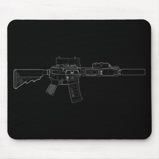 CQBR MK18 Mod 0 Black Mousepad Muismat (Voorkant)