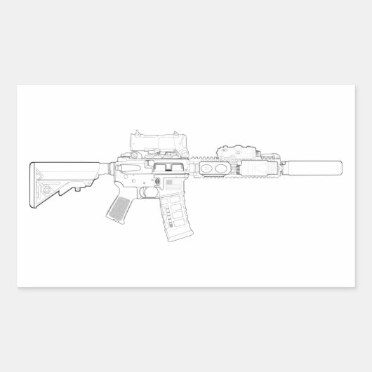 CQBR MK18 Mod 0 Rechthoek Stickers (Voorkant)