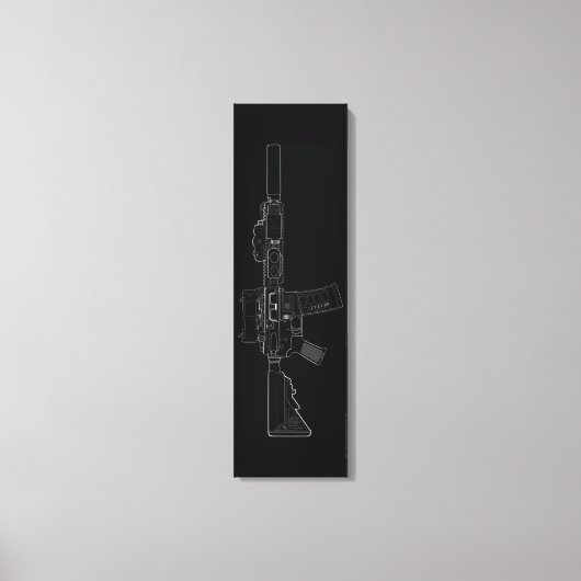 CQBR MK18 Mod 0 Zwart Canvas Print (Voorkant)