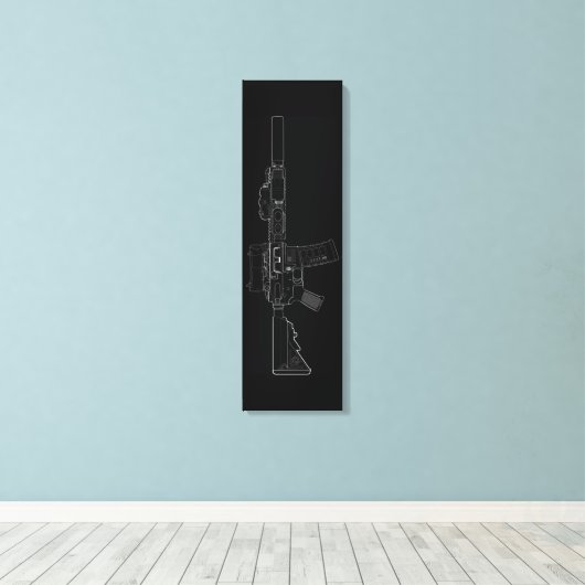 CQBR MK18 Mod 0 Zwart Canvas Print (Insitu (Houten vloer))