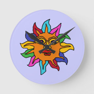 CR-Aztec Sun Wall Clock Ronde Klok