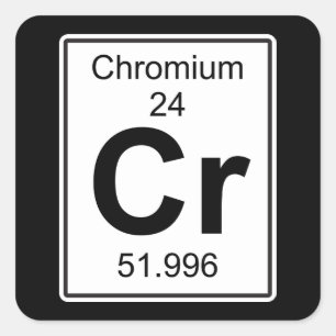 Cr - Chroom Vierkante Sticker