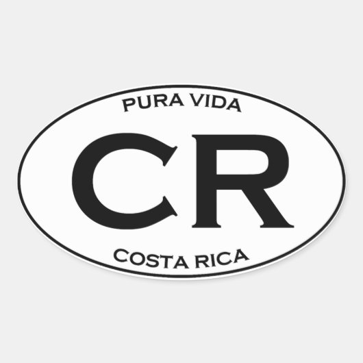 CR - Costa Rica Ovale Sticker (Voorkant)