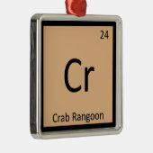 Cr - Crab Rangoon Appetizer Chemistry Symbol Metalen Ornament (Rechts)