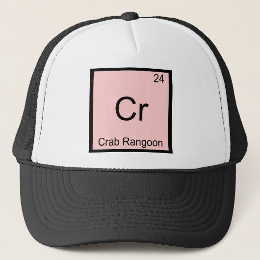Cr - Crab Rangoon Funny Chemistry Element Symbol Trucker Pet (Voorkant)