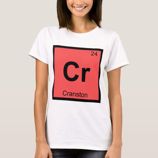 Cr - Cranston Rhode Island Chemie Stadssymbool T-shirt (Voorkant)