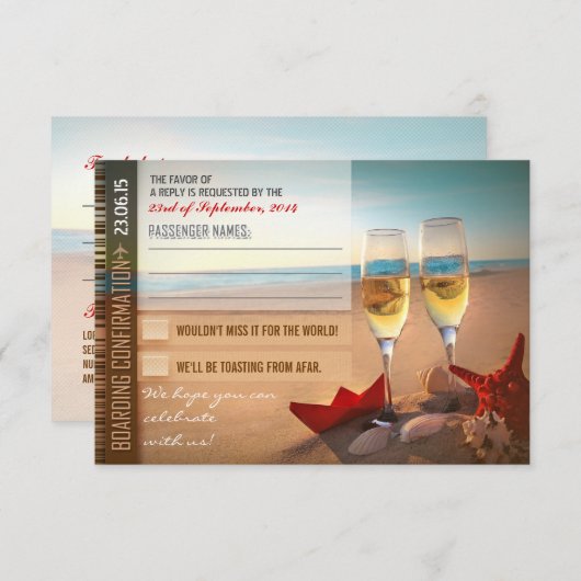 cr eten reizen RSVP kaartje (Voorkant / Achterkant)