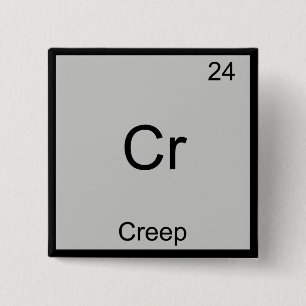 Cr - Grappige Chemische Element Symbool T-shirt Vierkante Button 5,1 Cm