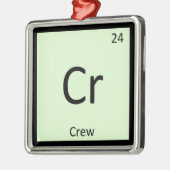 Cr - Periodiek Tabelsymbool voor de scheepsbouw bi Metalen Ornament (Links)