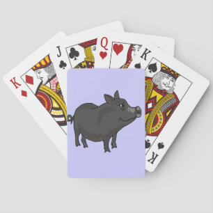 CR- Pot Bellied Pig Cartoon Pokerkaarten