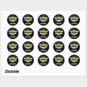 Cra-bee Funny Crabby Bee Pun Dark BG Ronde Sticker (Vel)