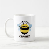 Cra-bee Funny Crabby Bee Pun Koffiemok (Links)