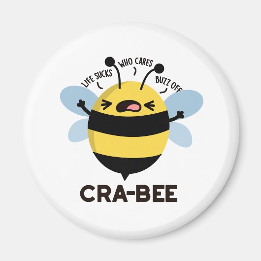 Cra-bee Funny Crabby Bee Pun Magneet (Voorkant)