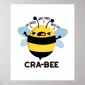 Cra-bee Funny Crabby Bee Pun Poster (Voorkant)