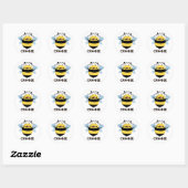 Cra-bee Funny Crabby Bee Pun Ronde Sticker (Vel)