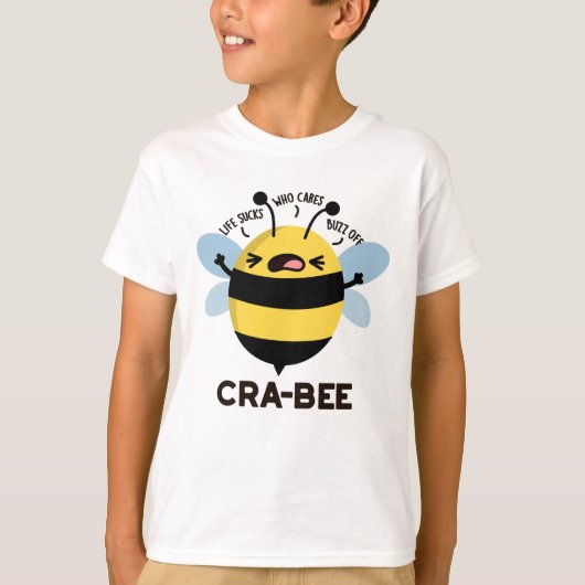 Cra-bee Funny Crabby Bee Pun T-shirt (Voorkant)