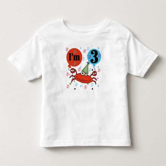 Crab 3rd Birthday Kinder Shirts (Voorkant)
