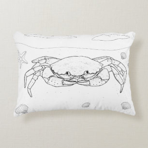 Crab Adult Coloring Pillow Decoratief Kussen