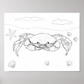 Crab Adult Coloring Poster (Voorkant)