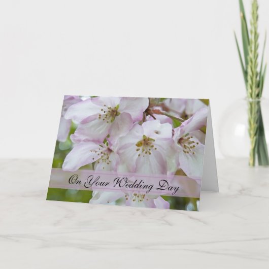 Crab Apple Blossom Blended Family Wedding Kaart (Voorkant)