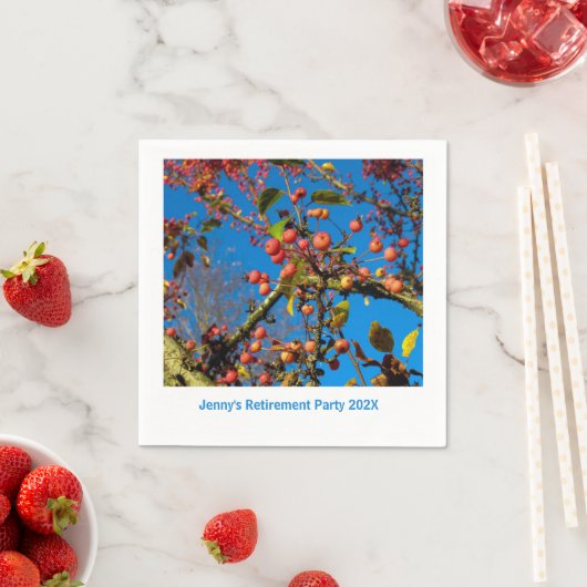 Crab Apples and Blue Sky Napkins Servet (Insitu)