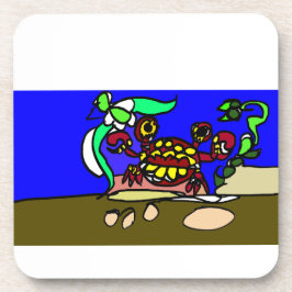 Crab art bier onderzetter