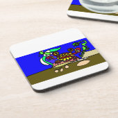 Crab art bier onderzetter (Linkerzijde)