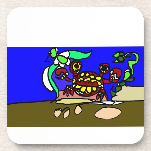 Crab art bier onderzetter (Voorkant)