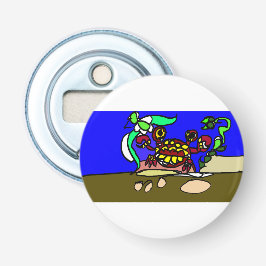 Crab art button flesopener