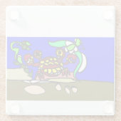 Crab art glazen onderzetter (Achterkant)