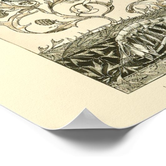 Crab Art Nouveau Design Marine Ocean Life Poster (Hoek)