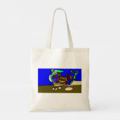 Crab art tote bag (Achterkant)