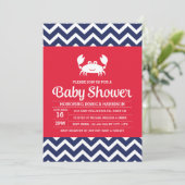 Crab Baby shower Invitation, nautische Invitation Kaart (Staand voorkant)