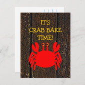 Crab Bake. Uitnodiging Briefkaart (Voorkant / Achterkant)
