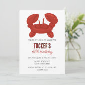 Crab Balloon Animal Birthday Party Kaart (Staand voorkant)